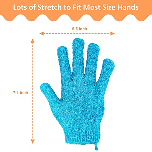 Exfoliating Gloves for Shower, 30-Pack, 15 Colors, Double-Sided