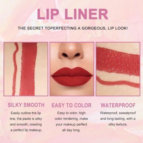 Kaely 2-in-1 Lip Liner & Lipstick Set - 30 Colors Waterproof