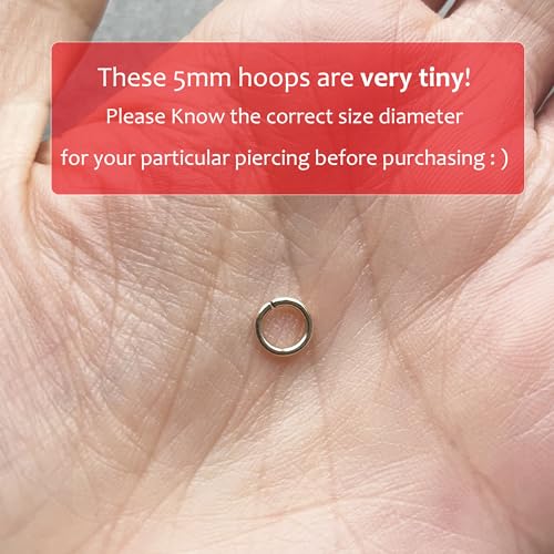 Thin Nose Rings Hoops for Women/Men,Tiny Small Silver Nose Rings 22g for Nose Piercings (1pc - 22 gauge - 7mm,925 Sterling Silver)