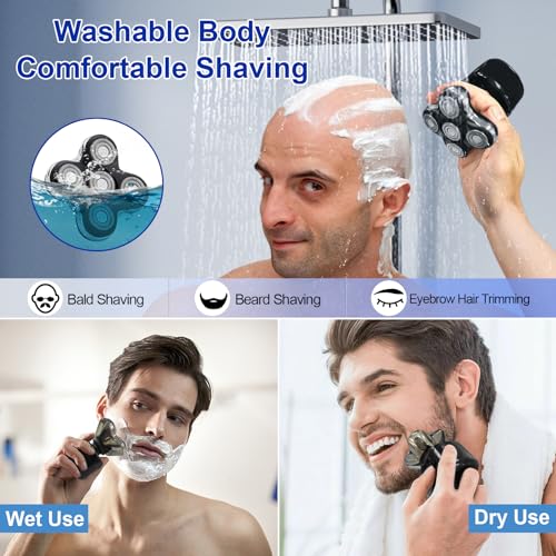 5 Blade Replacement Shaver heads compatible with Skull Shaver for Pitbull Gold PRO/Pitbull Platinum Pro Shaver Heads