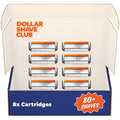 Dollar Shave Club | 4 Blade Razor Refills (8 Pack) | Swift Rinse Blades for Longer and Thicker Hair