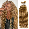 Human Braiding Hair Deep Wave 26 Inch Honey Blonde 100g