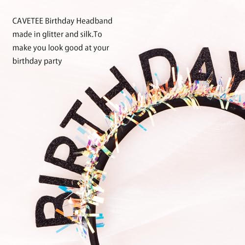CAVETEE Birthday Crown Tiara Headband for Women & Girls
