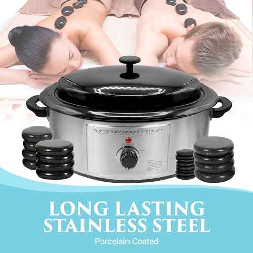 NRG Professional Hot Stone Warmer for Massage Therapy, 6 Quart - Hot Stone Heater Hot Stones Warmer Massage Stone Heater Massage Stone Warmer Massage Accessories - Adjustable Temperature Control