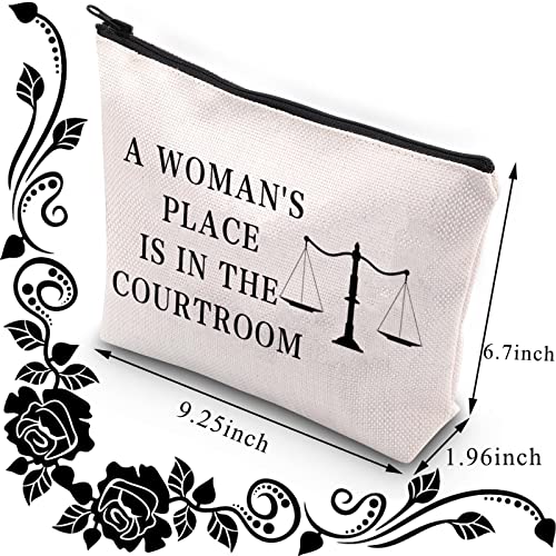 BDPWSS Lawyer Makeup Bag Future Attorney Gifts Legal Balance Gift Law Graduation Gift a Woman's Place Is In The Courtroom Cosmetic Bag (Place In Courtroom)