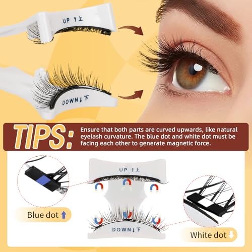 Magnetic Eyelashes 4 Pair Kit - No Glue Needed, Reusable
