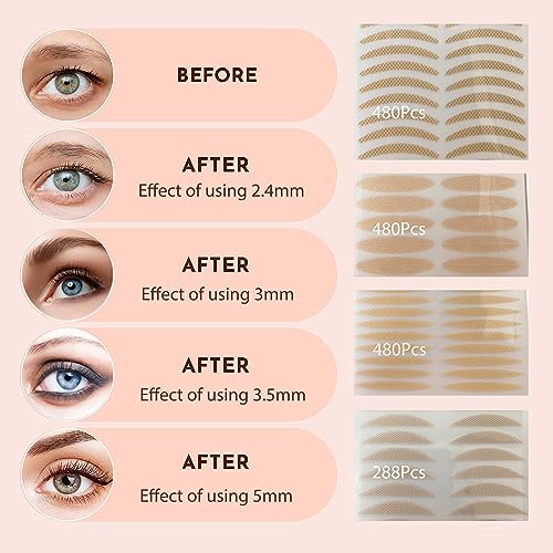 ZMBeautk 1728Pcs Double Eyelid Tape Kit for Natural Eye Lift & Crease Enhancement