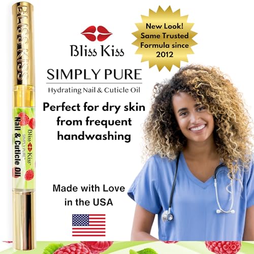 Bliss Kiss Cuticle Oil Pen with Jojoba & Vitamin E - Juicy Raspberry