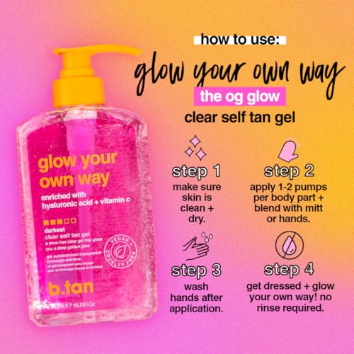 B.Tan Dark Clear Self Tan Gel - 16 Fl Oz