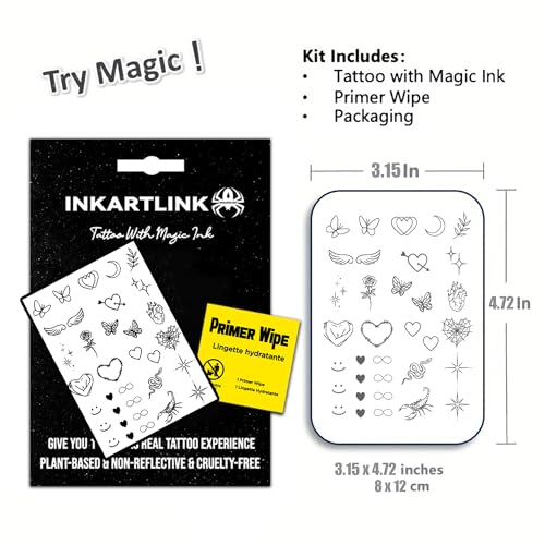 INKARTLINK Semi-Permanent Temporary Tattoos - Waterproof Henna Designs