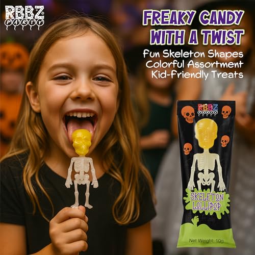 Skeleton Lollipops - 24 Individually Wrapped Halloween Candy