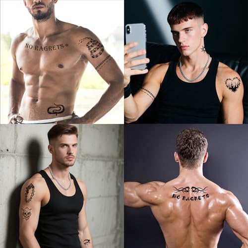 Temporary Tattoo Stickers - 40+ Realistic Designs, 4 Sheets