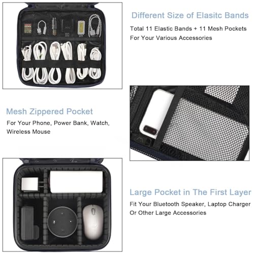 MATEIN Cord Organizer Case - Double Layer Tech Accessories Bag