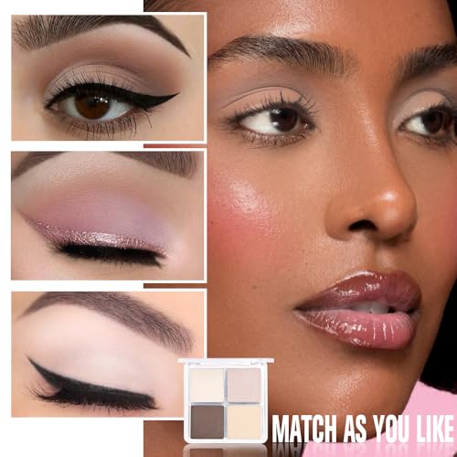 Kaely Natural Nude Powder Eyeshadow Quad 0.2oz Waterproof & Blendable