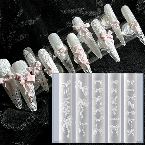 3D Bow Silicone Nail Mold for Gel Art - Reusable Bow Charms