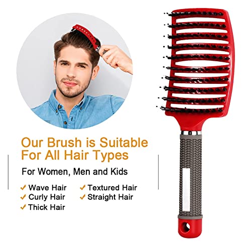 Hairstreaq Detangling Brush for Wet & Dry Hair, Vented Boar Bristle Hairbrush