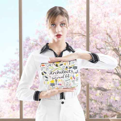 GJTIM Architecture Student Gift Survival Kit Zipper Pouch Makeup Bag for Architects (Survival Architect 2 Bag)