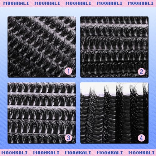 MOONKALI 60D Cluster Eyelash Extensions - D Curly 10-18MM