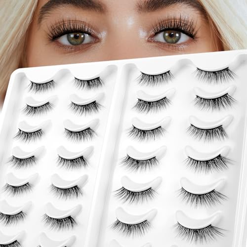 14 Pairs Natural Wispy False Eyelashes - Waterproof Mink Lashes