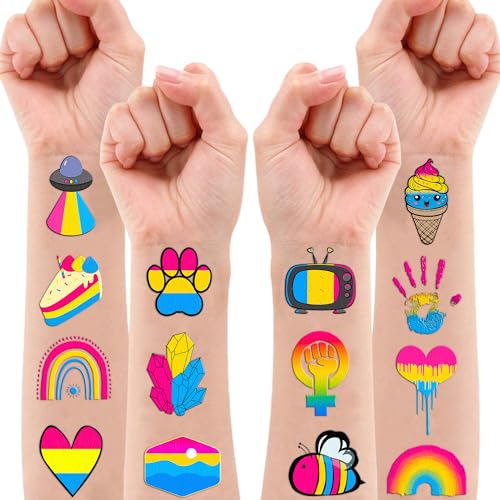 106 PCS Pansexual Rainbow Pride Temporary Tattoos