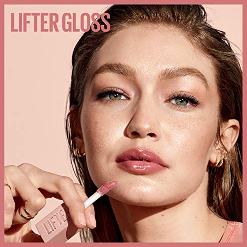Maybelline Lifter Gloss, Hydrating Lip Gloss with Hyaluronic Acid, Ice, Pink Neutral, 0.18 Ounce