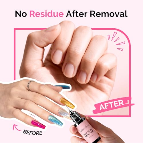 MelodySusie Acetone Free Nail Glue Remover for Press On Nails - 2 Pack (15ml)