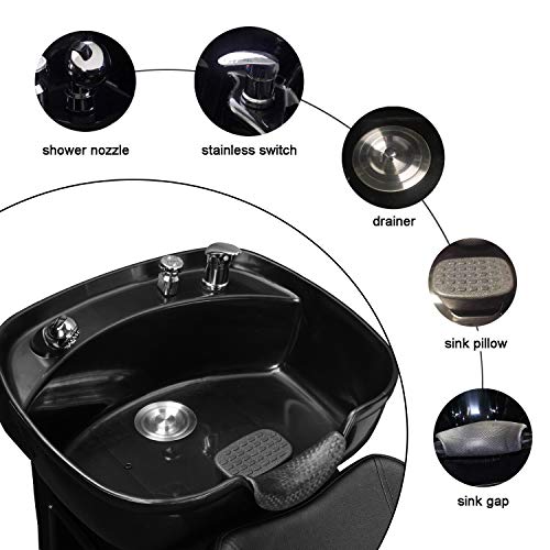 Ainfox Shampoo Backwash Chair with ABS Bowl Sink