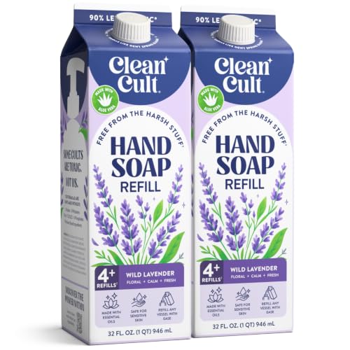 Cleancult Wild Lavender Liquid Hand Soap Refill 32oz Pack of 2 — Moisturizing & Eco-Friendly
