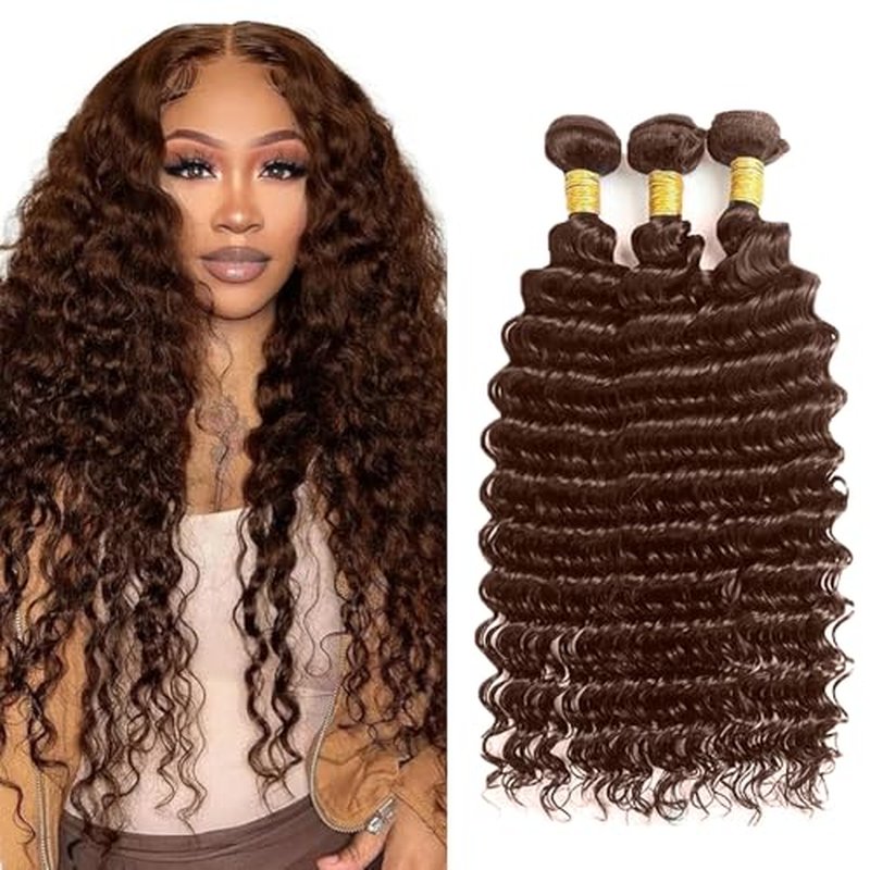 28-34 Inch #4 Chocolate Brown Human Hair Bundles