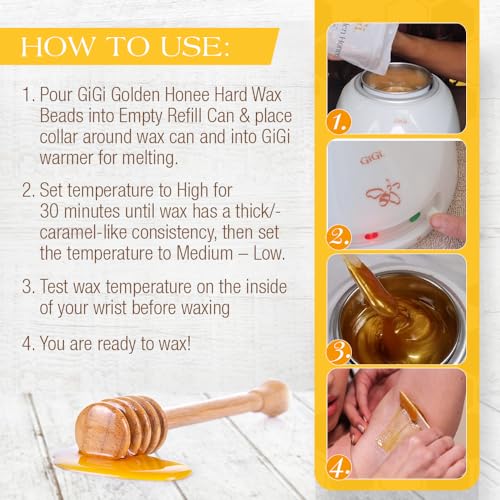 GiGi Golden Honee All Purpose Hard Wax Beads and Refill Can, 14 oz