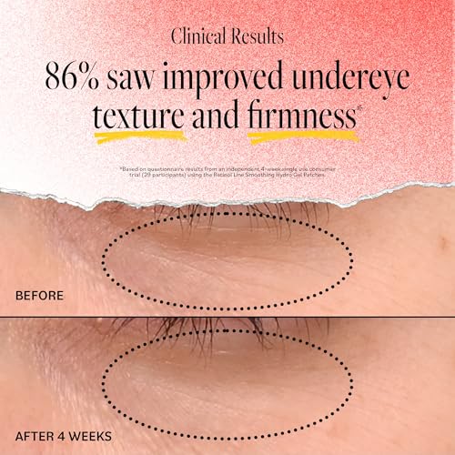 DERMA E Retinol + Bakuchiol Under Eye Patches (5 Pairs) Non-Irritating, Line Smoothing Hydro Gel Eye Patches with Rose Water & Real Hibiscus Petals, Helps Reduce Fine Lines, Crows Feet & Wrinkles,10Ct