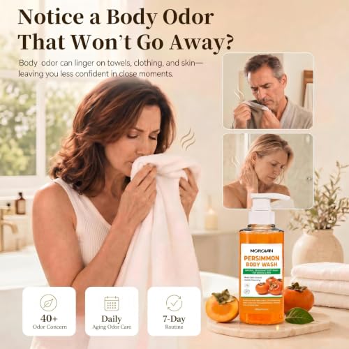 Morovan Persimmon Body Wash for Elderly Skin - Odor Control & Nourishing Cleanser