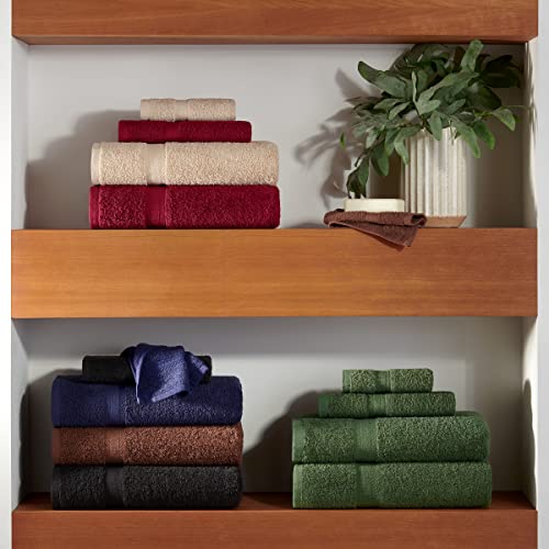Arkwright True Color Solid Wash Cloths - Soft 100% Cotton Washcloths 12 Pack - Lightweight 475 GSM, Absorbent & Quick Dry for Face and Body, 12 x 12 in, Beige