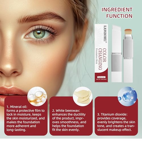 KANGBOMEI Color Changing Foundation Stick with Detachable Brush