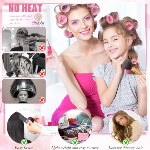 Hair Rollers Set 24 Pcs 4 Sizes Self-Grip with Clips