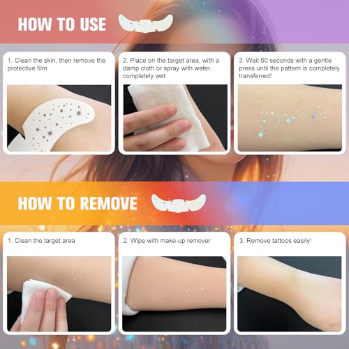 Holographic Glitter Freckle Temporary Tattoos - 12pc Set