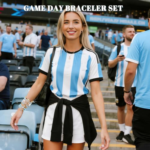 Game Day Soccer Bracelets for Women - Stackable Heishi Beaded Jewelry