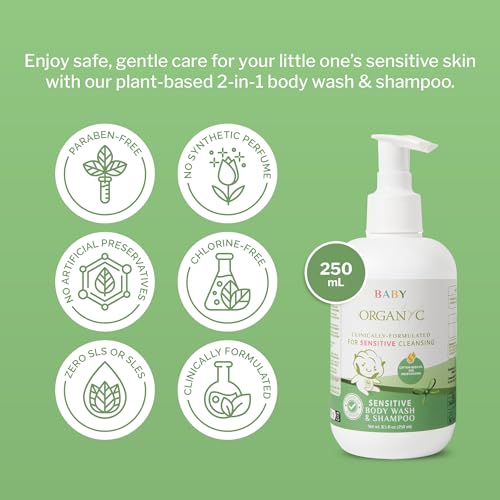 Organyc Baby Shampoo & Body Wash - 2-in-1 with Cottonseed Oil