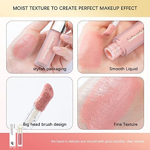 Liquid Blush Stick for Cheeks 0.25 Fl Oz - Natural Matte Pink Red Waterproof Face Tint - 2#