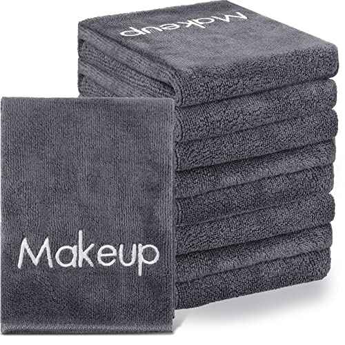 Shimeyao 20 Pack Makeup Towels Gray Makeup Washcloths for Face Classic Soft Microfiber Remover Cloth 13x13 Inch Quick Dry Face Towels for Cleansing Hand