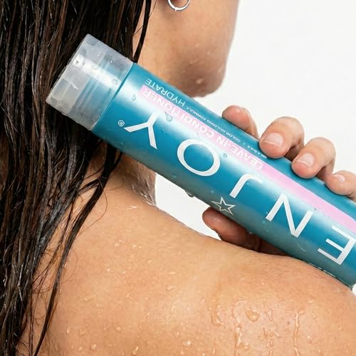 Enjoy Leave In Conditioner - Eliminates Frizz Cleansing Moisturizing Smoothing - Sulfate Free For Thick Coarse or Curly Hair (10.1 Fl Oz) | Dual-use formula, Essential moisture, Instant detangling, Luminous shine, Sealing pH balance, Weightless results
