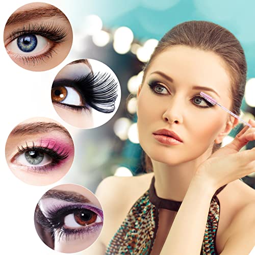 Pink Disposable Mascara Wands 100 Pcs with Reusable Container – Eyelash Extension & Makeup Brush