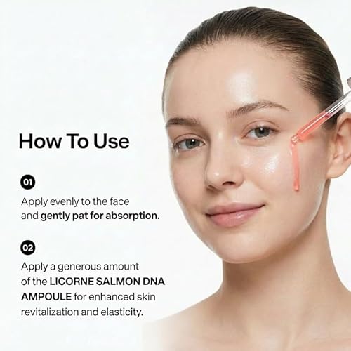 Licorne Salmon DNA Ampoule (1.01 fl oz) - PDRN & NMN Face Serum - Korean Skincare with Centella Asiatica for Fine Lines & Elasticity - Hydrating Essence for a Radiant Youthful Glow