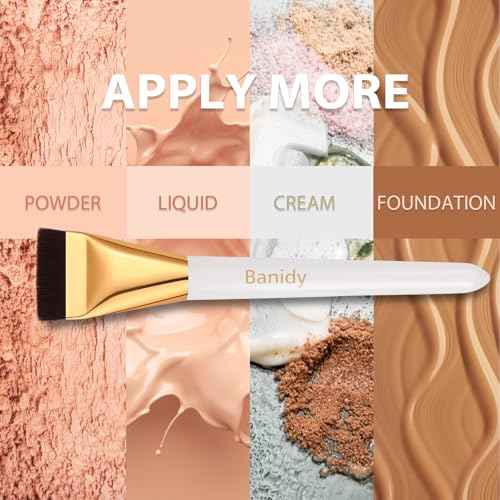 2pcs Flat Foundation Brush for Liquid Makeup,Ultra Thin Liquid Premium Makeup Face for Blending, Cream, Face Flat Makeup Tool