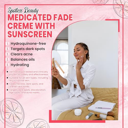 Clear Essence Exclusive Medicated Fade Creme With Sunscreen - Fade Cream For Dark Spots - Beauty Cream for Glowing Skin Complexion - Skin Care (4 Oz.)