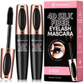 4D Silk Fiber Lash Mascara Waterproof & Long-Lasting, 2 Pack