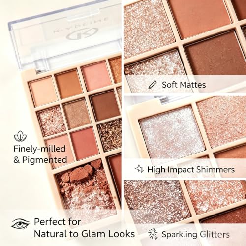 K'APEINE 25-Color Eyeshadow Palette - Matte, Shimmer & Glitter