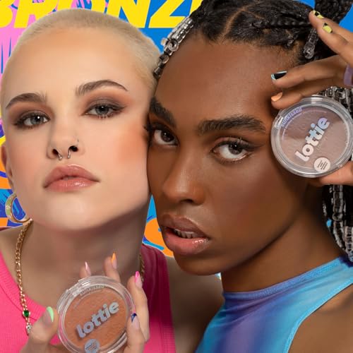 Lottie London Sunkissed Bronzer in Sunburst, Infused with bamboo extract and Vitamin E this skin-loving bronzer adds a buildable warm bronze for a defined finish