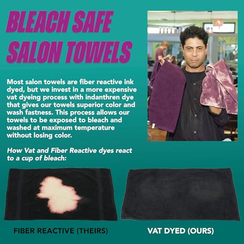 Arkwright Bleach Proof Salon Towels - Pack of 12 - Highly Absorbent, 100% Cotton, Quick Dry Spa Face Towel for Hair Stylist, Barber, Pedicure, and Esthetician, 16 x 27 in, Navy