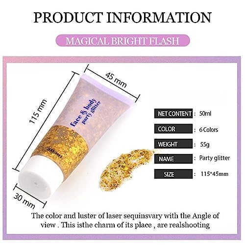 Body Glitter Gel - Face Makeup for Festivals & Raves (100ml)